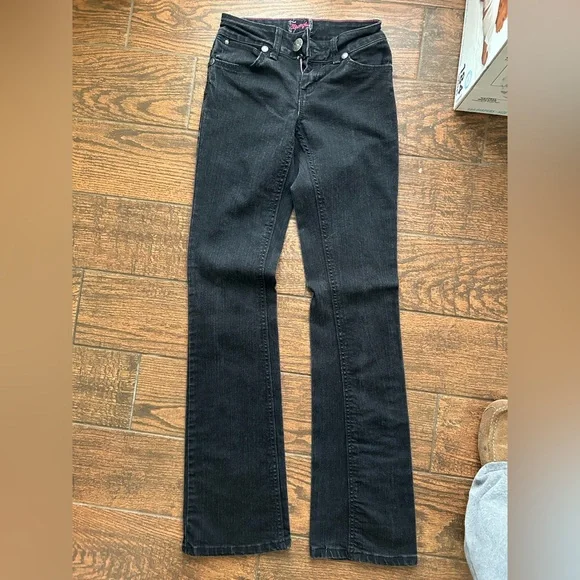 Wrangler Woman Bootcut Jeans Black Washed Size 0x34 - Picture 4 of 5